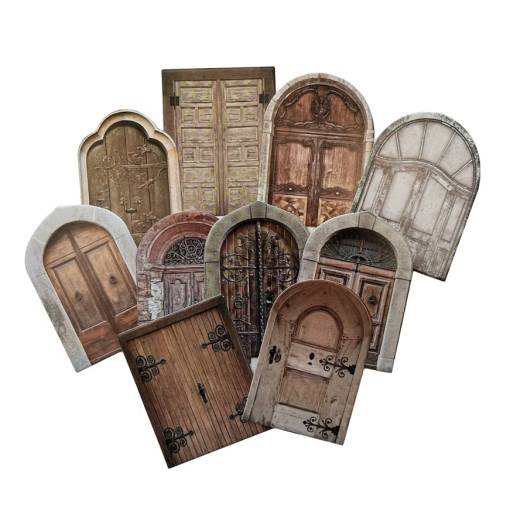 Foto - Scrapbooking carton decorativ - Uși arched vintage, 10 bucăți