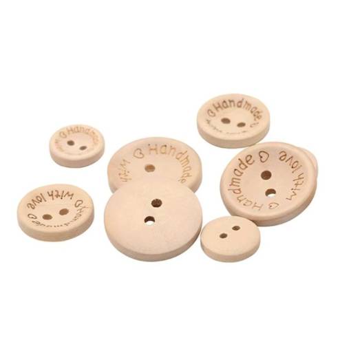 Foto - Scrapbooking handmade with love butoane - Mărimea S, M, L, 140 bucăți