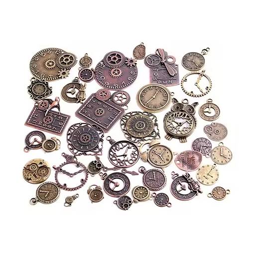 Foto - Scrapbooking decorațiuni metalice steampunk - Set antic, 40 bucăți