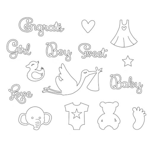 Foto - Scrapbooking decorațiuni din lemn pentru copii - 40 bucăți