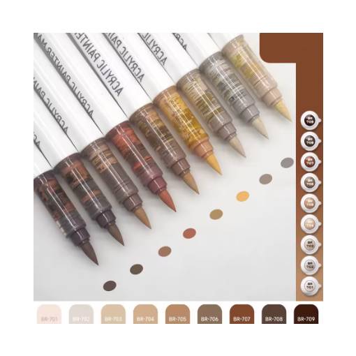 Foto - Set de pensule acrilice pentru scrapbooking - Serie Maillard, 9 bucăți