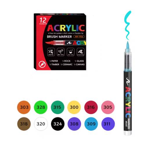 Foto - Markere acrilice pentru scrapbooking - 12 culori