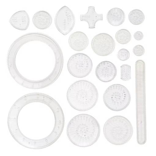 Foto - Set de șabloane pentru desen - 21 bucăți, transparente