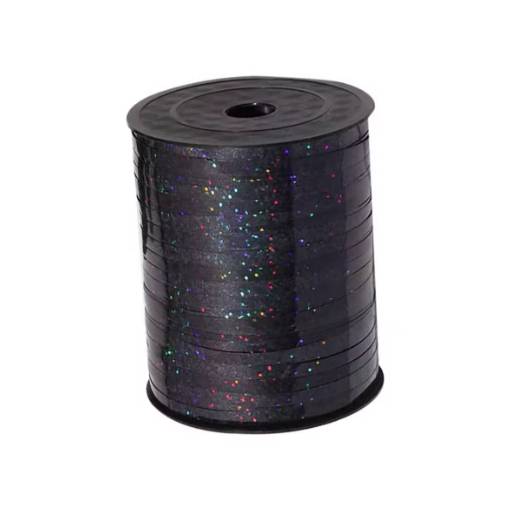 Foto - Scrapbooking panglică strălucitoare subțire - Neagră, 460 metri