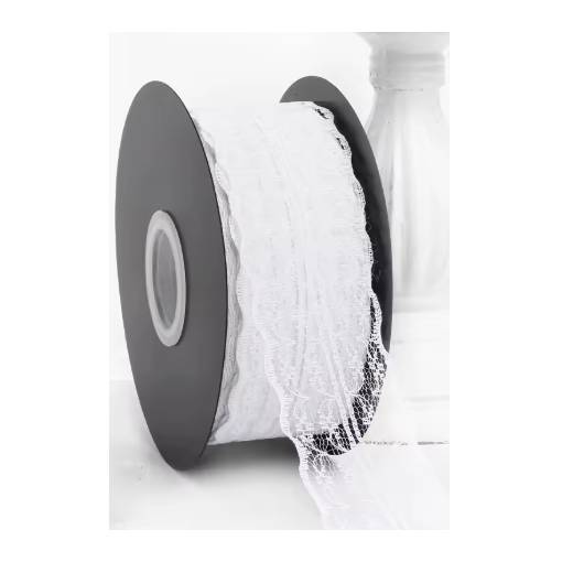 Foto - Scrapbooking dantelă lată - Albă, 45 metri