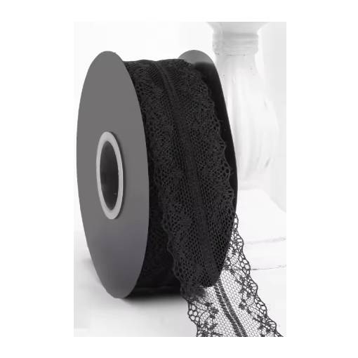 Foto - Scrapbooking dantelă - Neagră, 45 metri