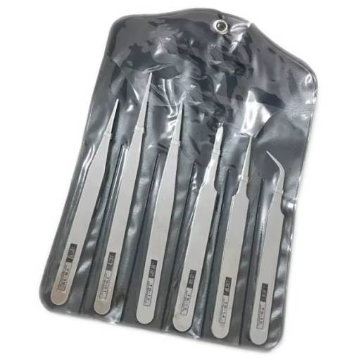 Foto - Set scrapbooking cu pensete din oțel inoxidabil - Argintiu, 6 bucăți