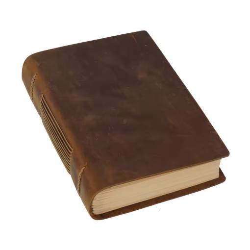 Foto - Jurnal de scrapbooking cu coperti din piele - Maro