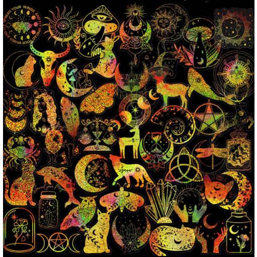 Foto - Stickere de scrapbooking - Mix holografic, 100 bucăți