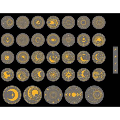 Foto - Stickere de scrapbooking - Aurii cosmici, 70 bucăți