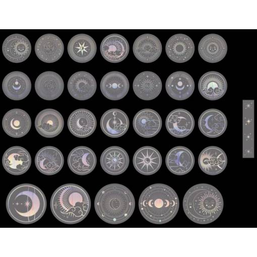 Foto - Autocolante de Scrapbooking - Spațiu Argintiu, 70 bucăți