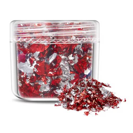 Foto - Decorațiuni de scrapbooking din folie metalică - Roșu argintiu, JB30