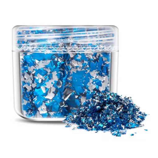 Foto - Decorațiuni de scrapbooking din folie metalică - Albastru argintiu, JB26