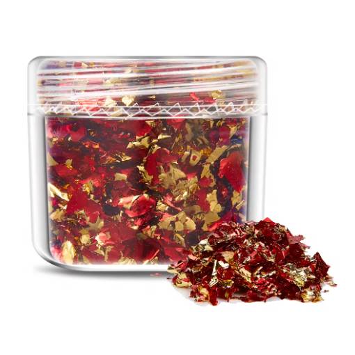 Foto - Decorațiuni de scrapbooking din folie metalică - Roșu auriu, JB27