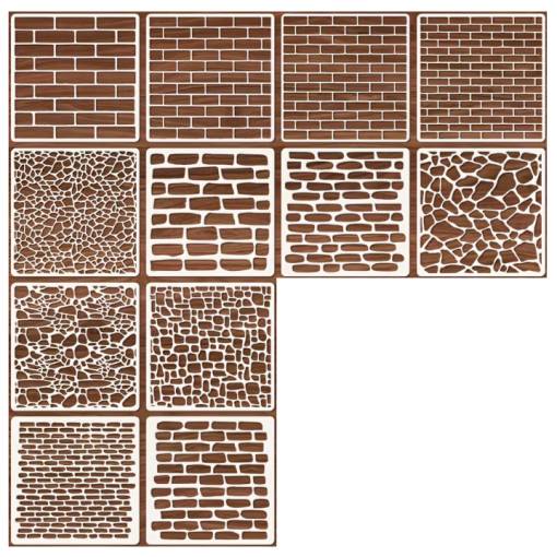 Foto - Set de șabloane pentru scrapbooking - Mix de texturi, 12 bucăți