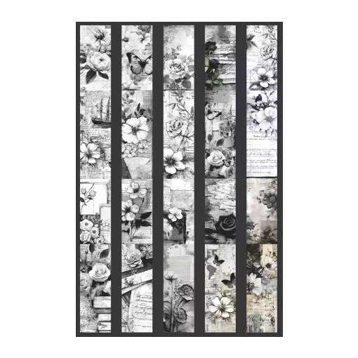 Foto - Scrapbooking Vintage bandă adezivă - Flori 04, 2 metri