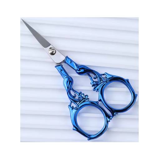 Foto - Foarfeci metalice pentru scrapbooking cu fenix - Albastre