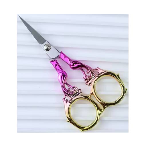 Foto - Foarfeci metalice pentru scrapbooking cu fenix - Violet-aurii