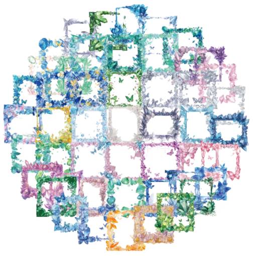 Foto - Autocolante pentru scrapbooking - Rame cristaline cu fluturi, 110 bucăți