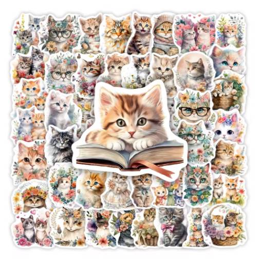 Foto - Autocolante de scrapbooking - Pisici, 60 bucăți